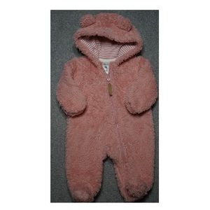 Pink Fluffy Carters Winter Onesie